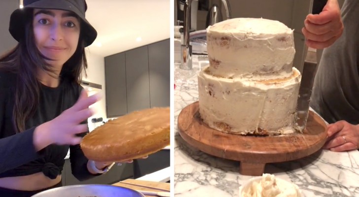 Une mariée prépare son gâteau de mariage 12 heures avant son mariage, et se fait charrier