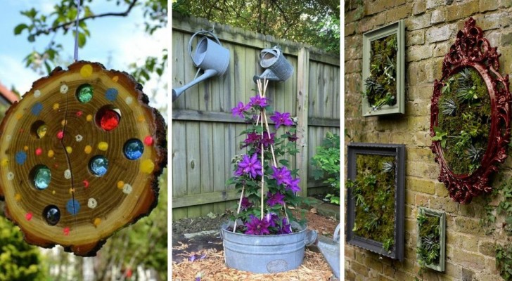 11 fantastiska idéer för att göra din trädgård vackrare och intressantare genom att dekorera den med kreativ återvinning