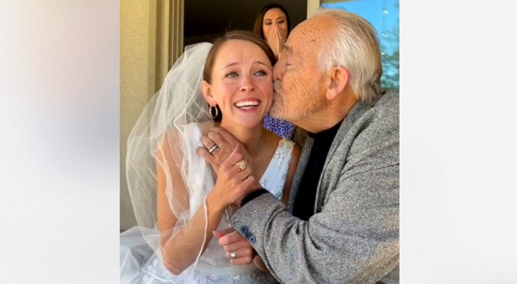En senildement pappa känner inte längre igen sin dotter, men under bröllopet sker ett litet mirakel (+VIDEO)