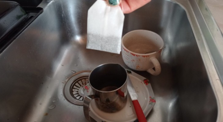 Cosa ci fa una bustina di tè in un lavandino pieno di piatti sporchi? Scopriamolo insieme