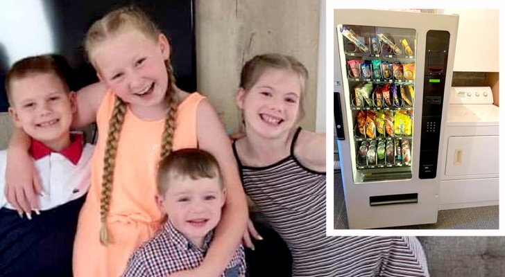 Eine Mutter installiert zu Hause einen Automaten, um die Snacks ihrer Kinder im Auge zu behalten