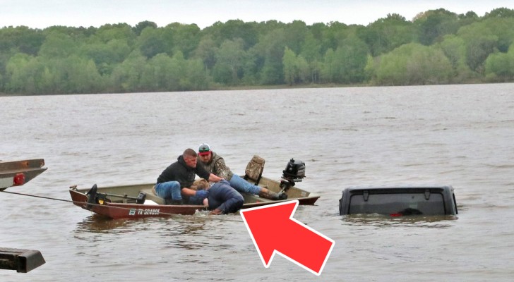 Fisherman finds a jeep submerged in a lake... with a woman still alive inside!