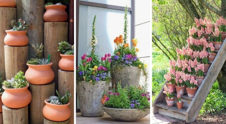 Gör din trädgård eller balkong oemotståndlig genom att dekorera dem med kreativa krukor och planteringskärl