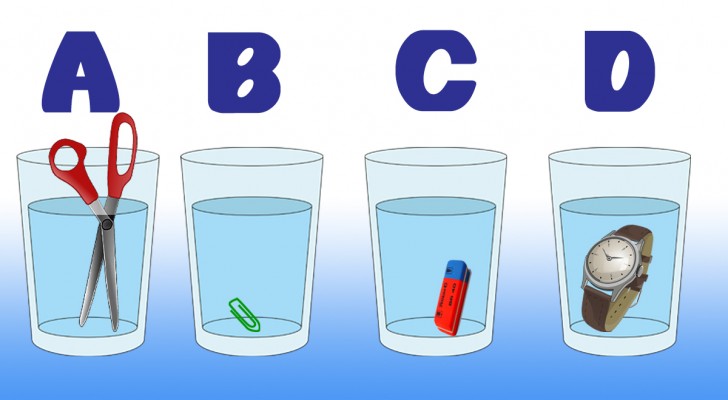 Logische test: welk glas heeft het meeste water? Probeer het te raden
