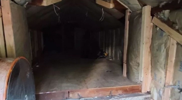 Un uomo ha trasformato la soffitta in una cabina armadio da sogno per la moglie: irriconoscibile