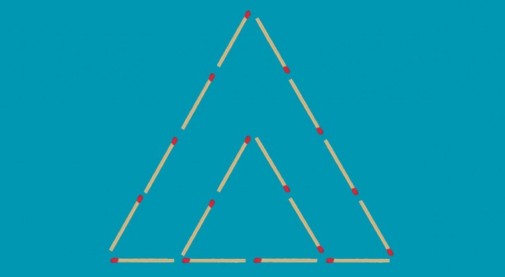 Kannst du in 10 Sekunden drei Dreiecke bilden, indem du nur zwei Streichhölzer bewegst?