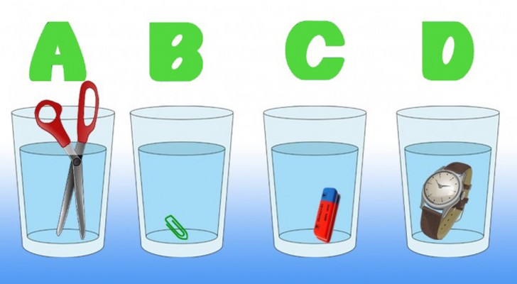 In welchem Glas befindet sich die größte Menge Wasser? Denkt nach und löst diesen Logiktest