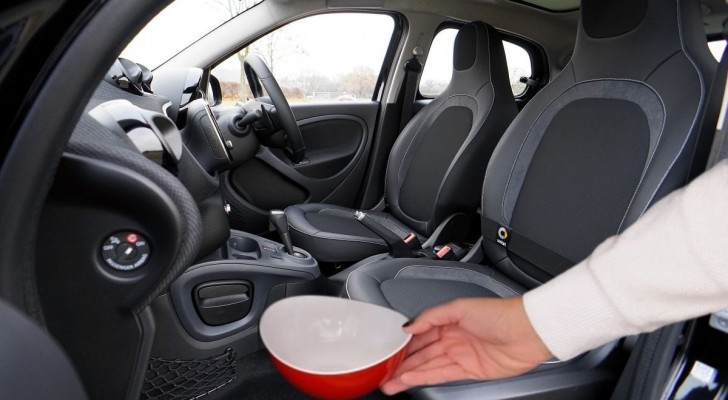 Eine Schale mit Essig im Auto ist eine einfache und kostengünstige Lösung für ein häufiges Problem