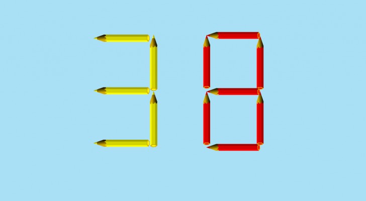 Rätselspiel: Erstelle die höchste Zahl, die du erreichen kannst, indem du nur zwei Bleistifte bewegst
