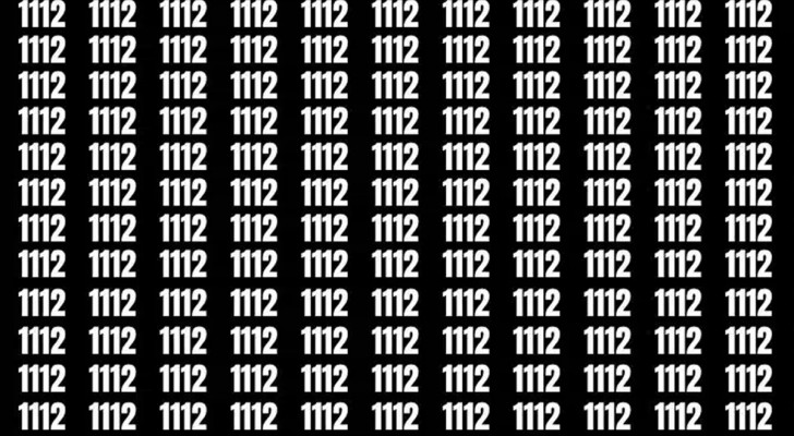 Défi visuel : si vous avez une super vue, trouvez le 1117 parmi les 1112 dans le temps le plus court possible