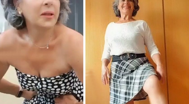 Indossa la minigonna e i vestiti attillati: questa nonna di 60 anni che balla sui social fa invidia a molti
