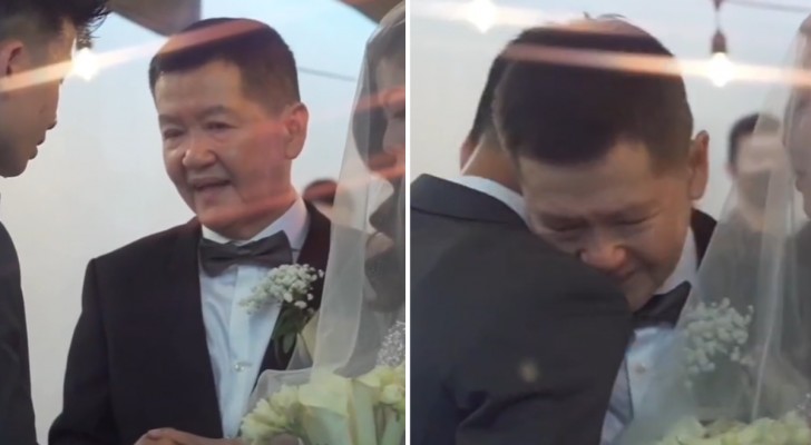 Un papà commuove i presenti durante il matrimonio di sua figlia con un gesto inaspettato da tutti