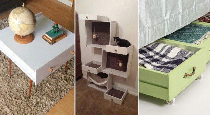 12 kreative Recycling-Ideen, um alte Schubladen in nützliche Objekte zu verwandeln
