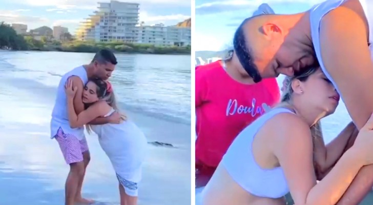 Woman decides to give birth at the seaside: many criticize her for her choice (+ VIDEO)