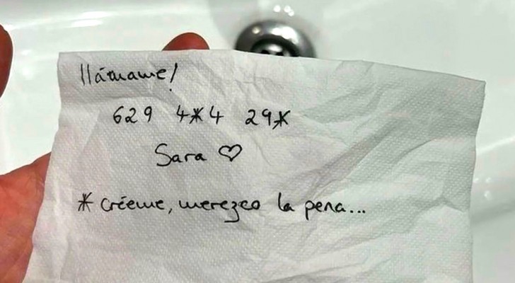 Young woman leaves her phone number on a napkin for her crush, but contacting her proves to be challenging