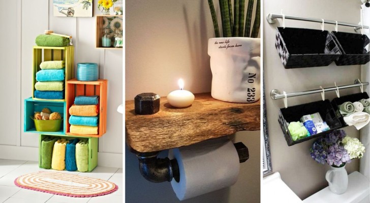 12 intressanta DIY-förslag för möbler och hyllor till ditt badrum