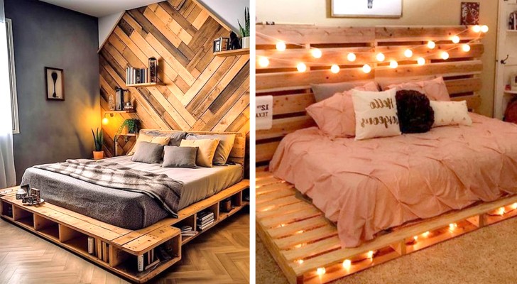 11 originella idéer om hur man återvinner lastpallar för att få en vacker sänggavel