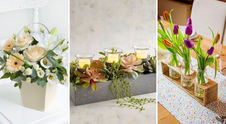 Centrotavola fiorito: 12 interessanti progetti fai da te per decorare la vostra tavola con stile