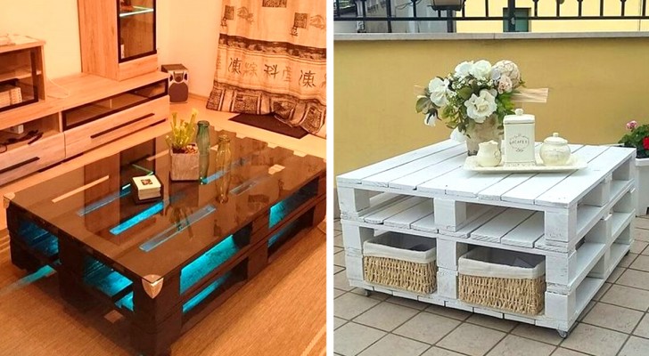 14 idées pour meubler la maison avec des tables obtenues à partir des palettes 