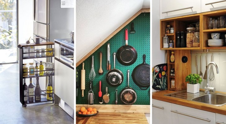 13 praktische oplossingen om de keuken te ordenen door alle beschikbare ruimte te benutten