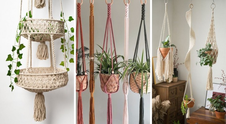 Support pour plantes en macramé : 11 accessoires pour décorer avec le vert de façon originale 