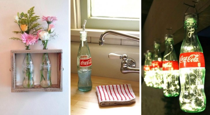 Heb je een glazen colaflesje in huis? Waarom gebruik je die niet om fantasierijke creaties mee te maken?