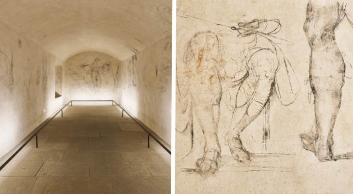 La "stanza segreta" di Michelangelo con i muri ricoperti di suoi disegni è aperta al pubblico - ed è magnifica