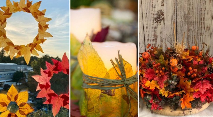 Decorazioni d'autunno: 16 sorprendenti lavori artigianali con le foglie autunnali