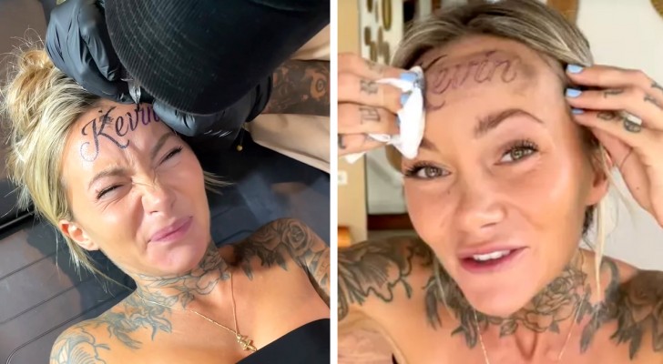 Une femme qui disait avoir vraiment tatoué le nom de son fiancé sur son front avoue : "C'est faux"