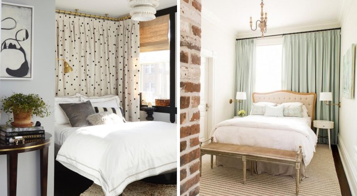 Pas de mur derrière le lit, mais des rideaux : un choix qui peut changer le look de toute la pièce