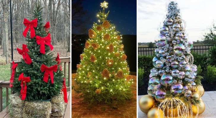 Abeti di Natale da esterno: 16 fantastiche e originali idee per la loro decorazione