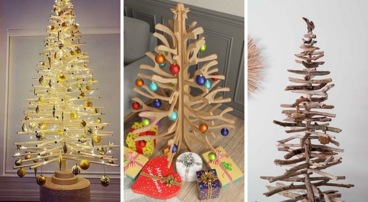 Houten kerstbomen: 10 voorbeelden voor een ecologische keuze naar ieders smaak