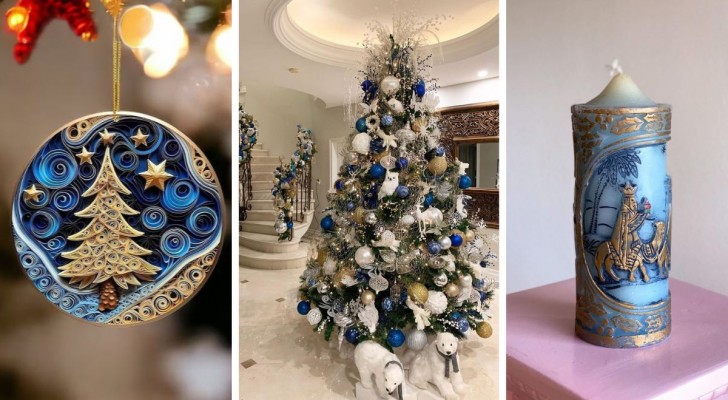 Decorazioni di Natale oro e blu per feste piene di stile: 18 eleganti proposte