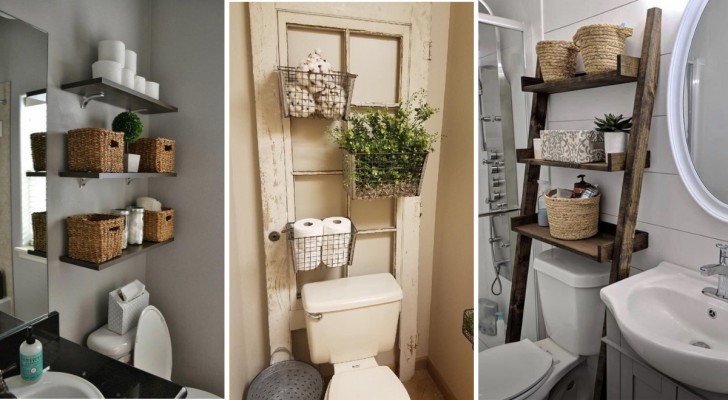 Ruimtebesparende oplossingen voor kleine badkamers: 14 opbergoplossingen boven het toilet