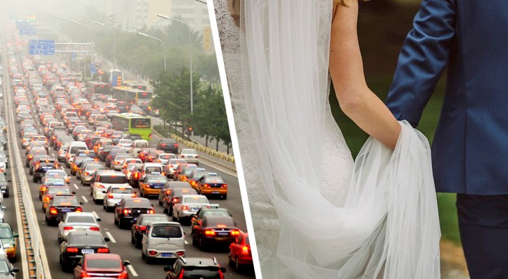 Hon riskerar att missa sin dotters bröllop på grund av en trafikstockning så hon ringer polisen för att be om hjälp