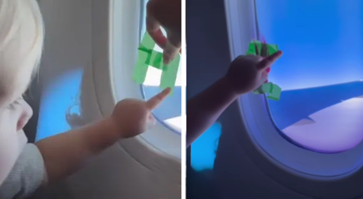 Una mamma svela il suo modo per intrattenere i bambini in aereo: ma i commenti negativi non sono mancati