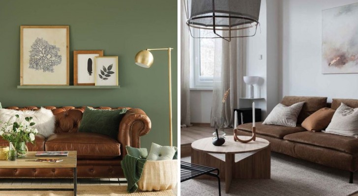 Il divano è marrone, e quale colore sulla parete del salotto sarà il suo sfondo perfetto?