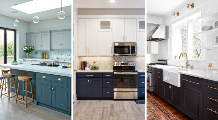 Perché scegliere un solo colore per i mobili della cucina, quando puoi usarne due?