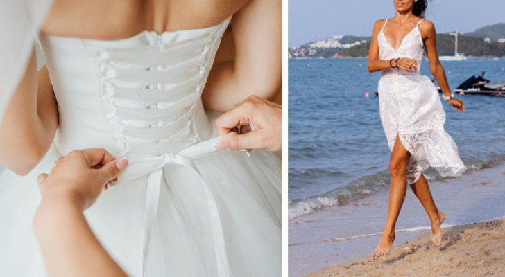 Sposa si toglie l'abito da 1.500$ e finisce per indossare un prendisole bianco il giorno del matrimonio