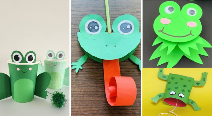 Hopping frogs: 9 super-creative crafts to do using paper and cardboard