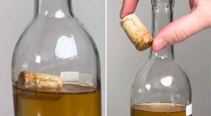 Se il tappo di sughero finisce dentro la bottiglia, questo curioso trucco potrebbe aiutarti a estrarlo