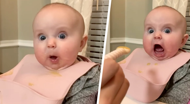 Den här mamman filmar sin dotter medan hon äter för att föreviga hennes underbara reaktioner