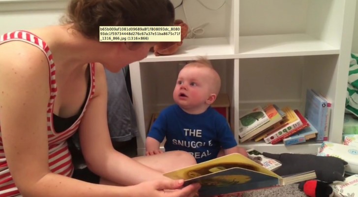 Mom reads his favourite book. The child's reaction? HILARIOUS!