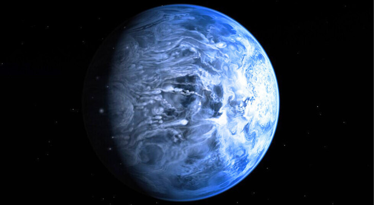 Artistieke afbeelding van exoplaneet HD 189733 b