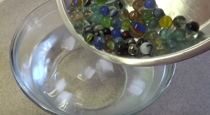 Here's what happens if you put marbles in the oven and then in ice cold water. Wow!