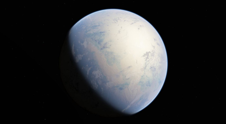 Representation av snowball earth, som den skulle ha sett ut från rymden