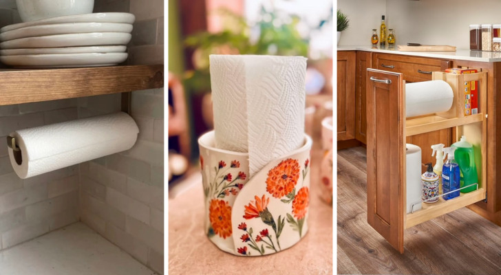 three different models of kitchen roll holders