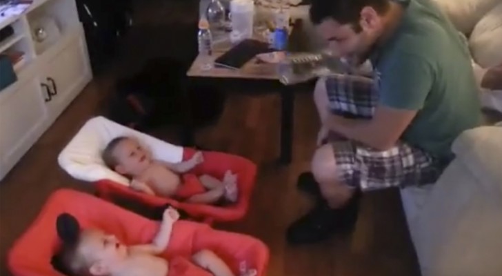 What these two twins do with their dad will change your day !