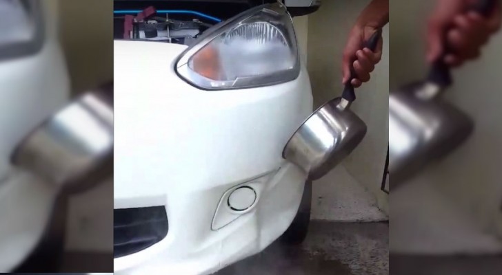 He pours boiling water on the car ... It seems crazy, but this is a BRILLIANT trick!