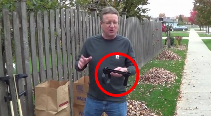 With a simple addition, this man invents a BRILLIANT way to pick up leaves